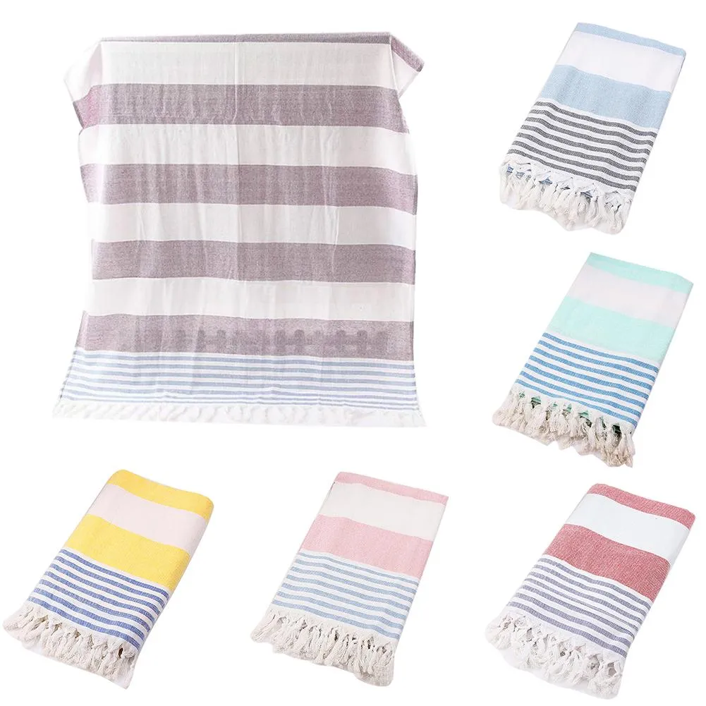 180*100cm Turkish Striped Tassel Cotton Bath Towel Travel Gym Camping Bath Towel Beach Blanket Bathtowel Cloth Mat Beach Towels