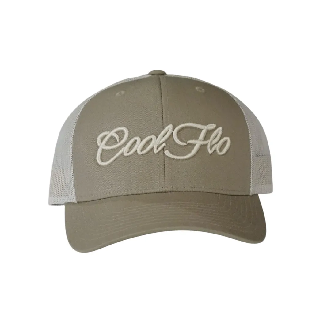 3D Script Light Khaki Two-tone Trucker Cap