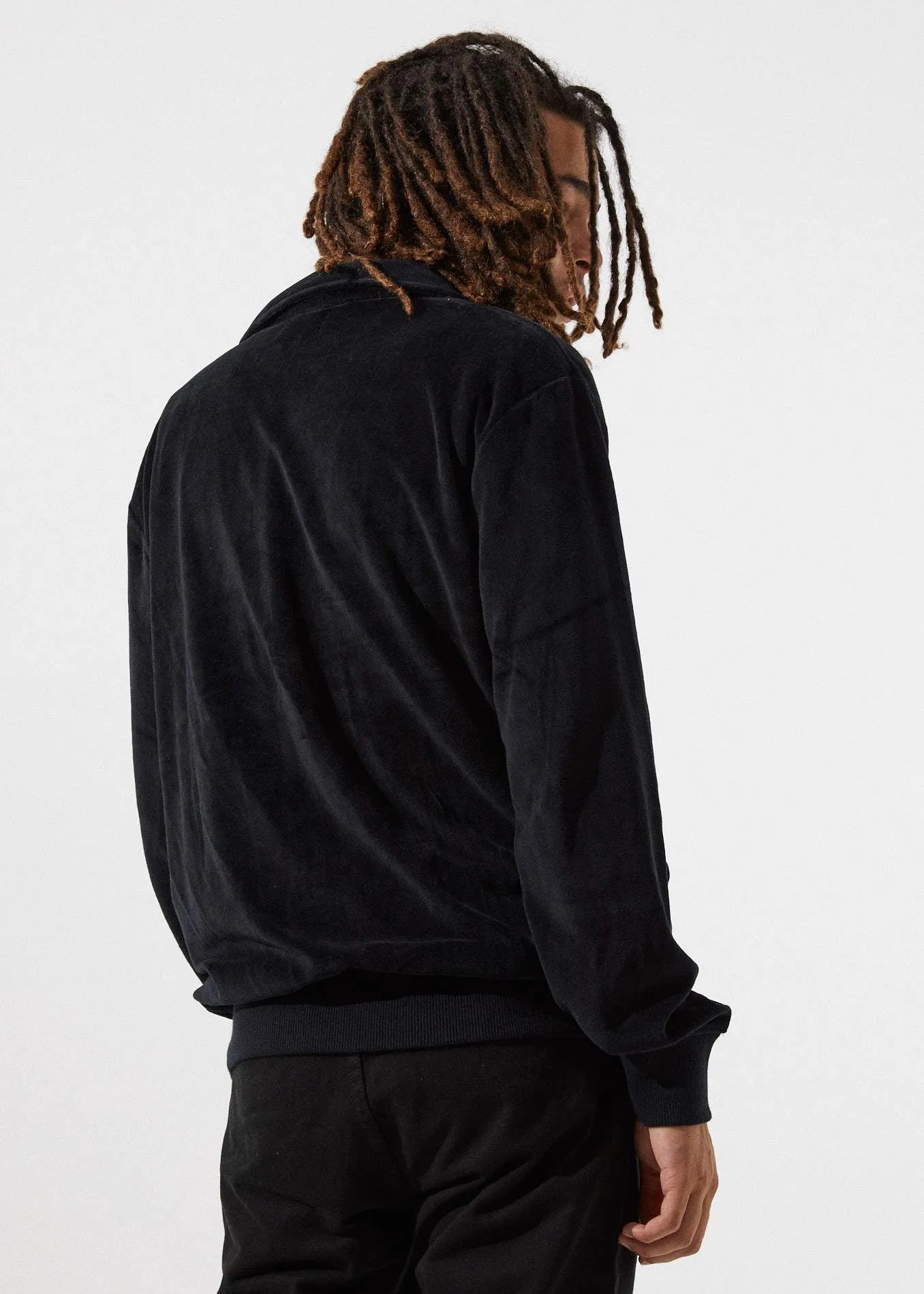 Afends Mens Velour  - Track Crew Jacket