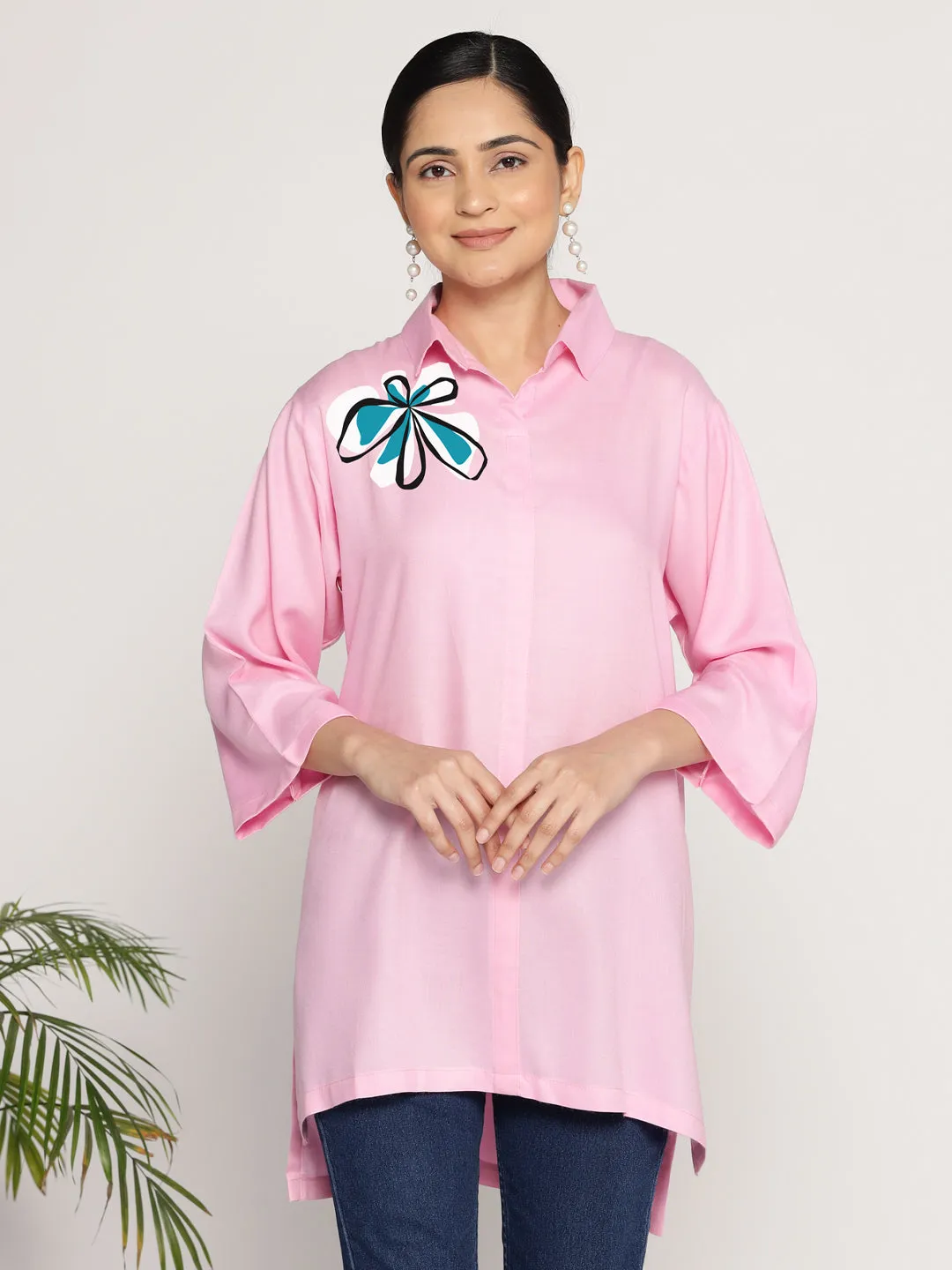 BabyPink Rayon ShirtTop - Florencia