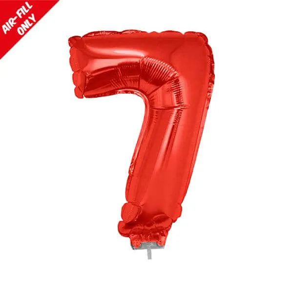 Balloon on Stick - 16" Red Number 7