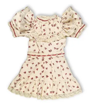 Bebe Jumeau Dress Red Flowered