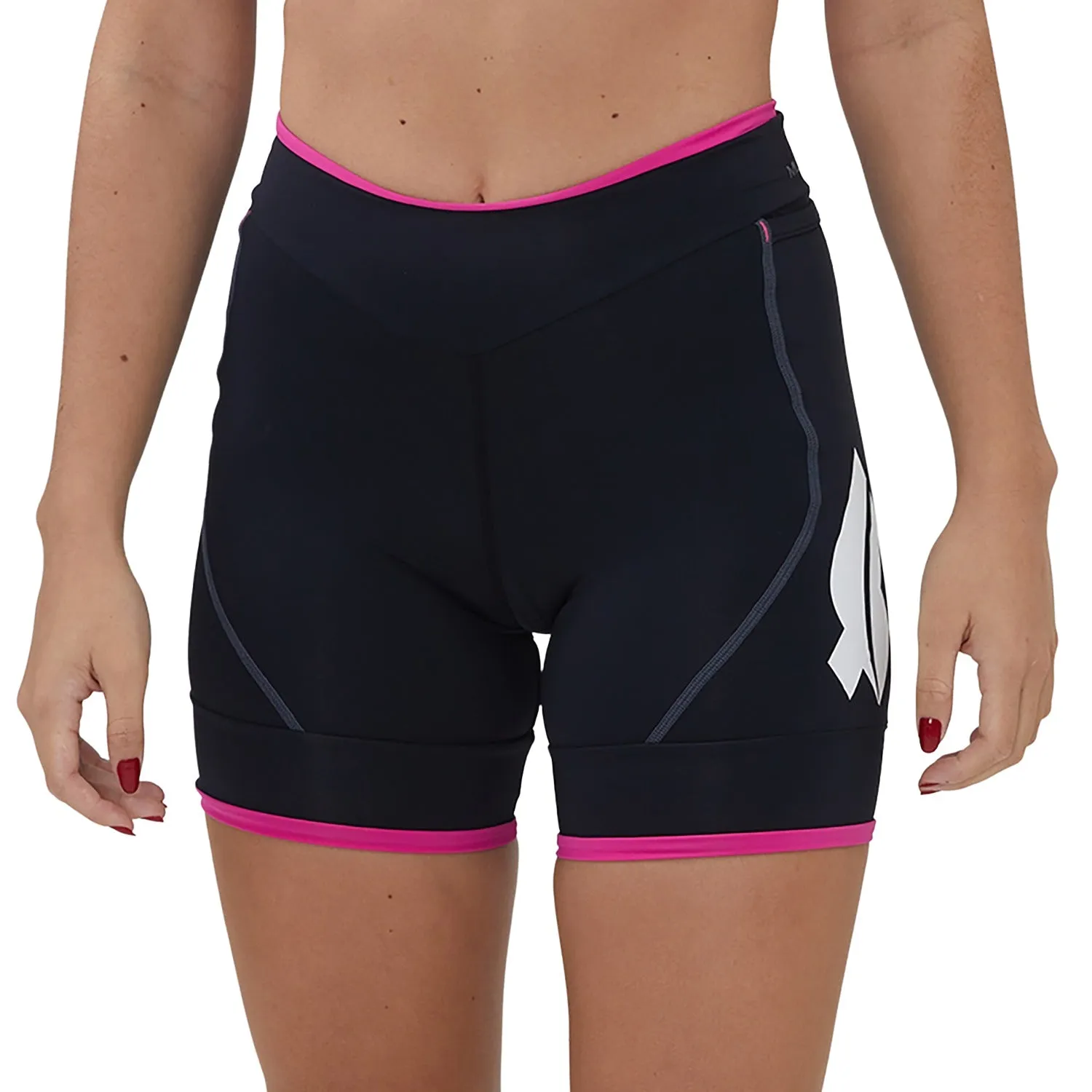 Bermuda Run Fit Fem l Preta detalhe rosa