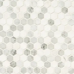 Bianco Dolomite Tibi, Hexagon Mosaic - Stone Tile