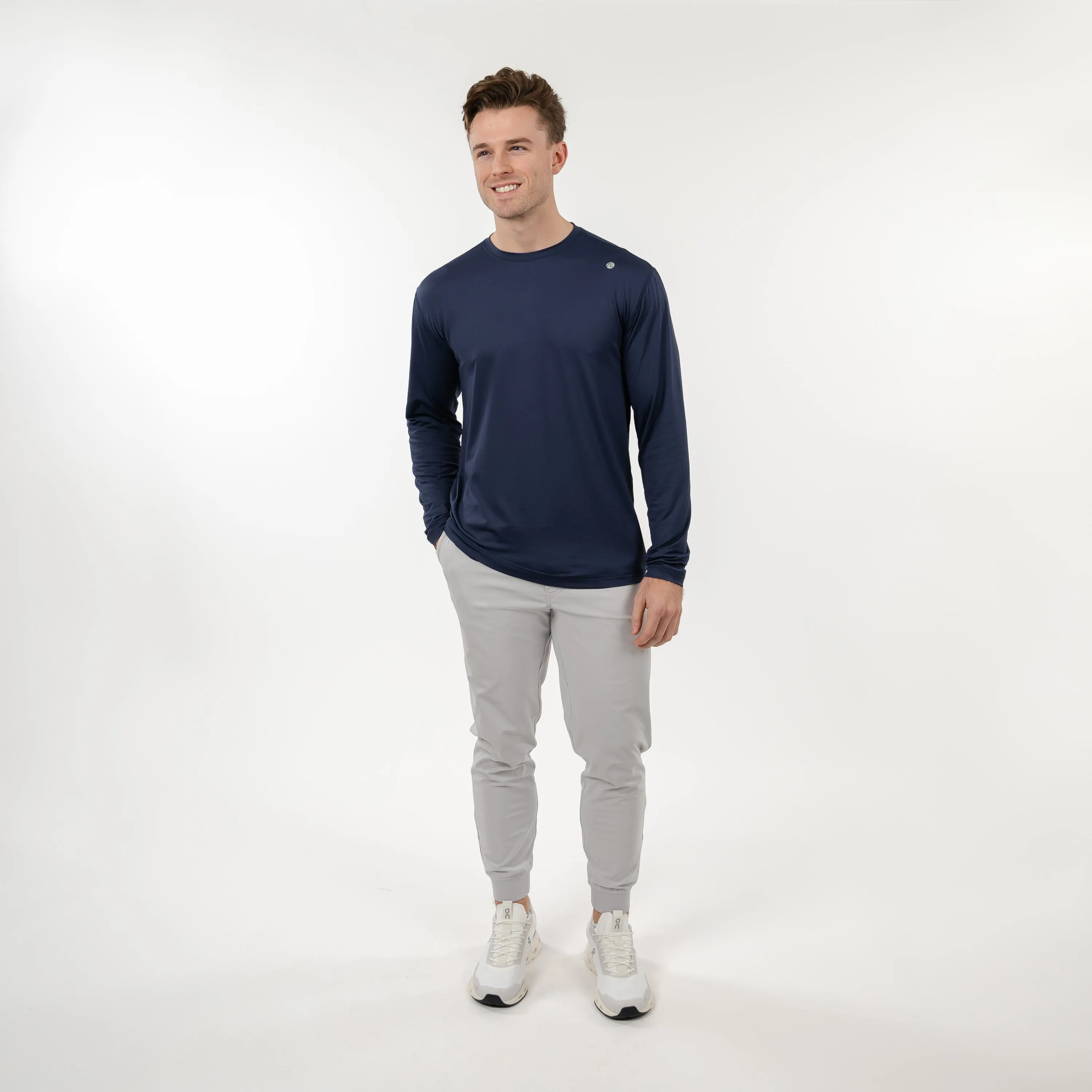 Blitz Tech Long Sleeve Tee | Solid - Fleet Navy