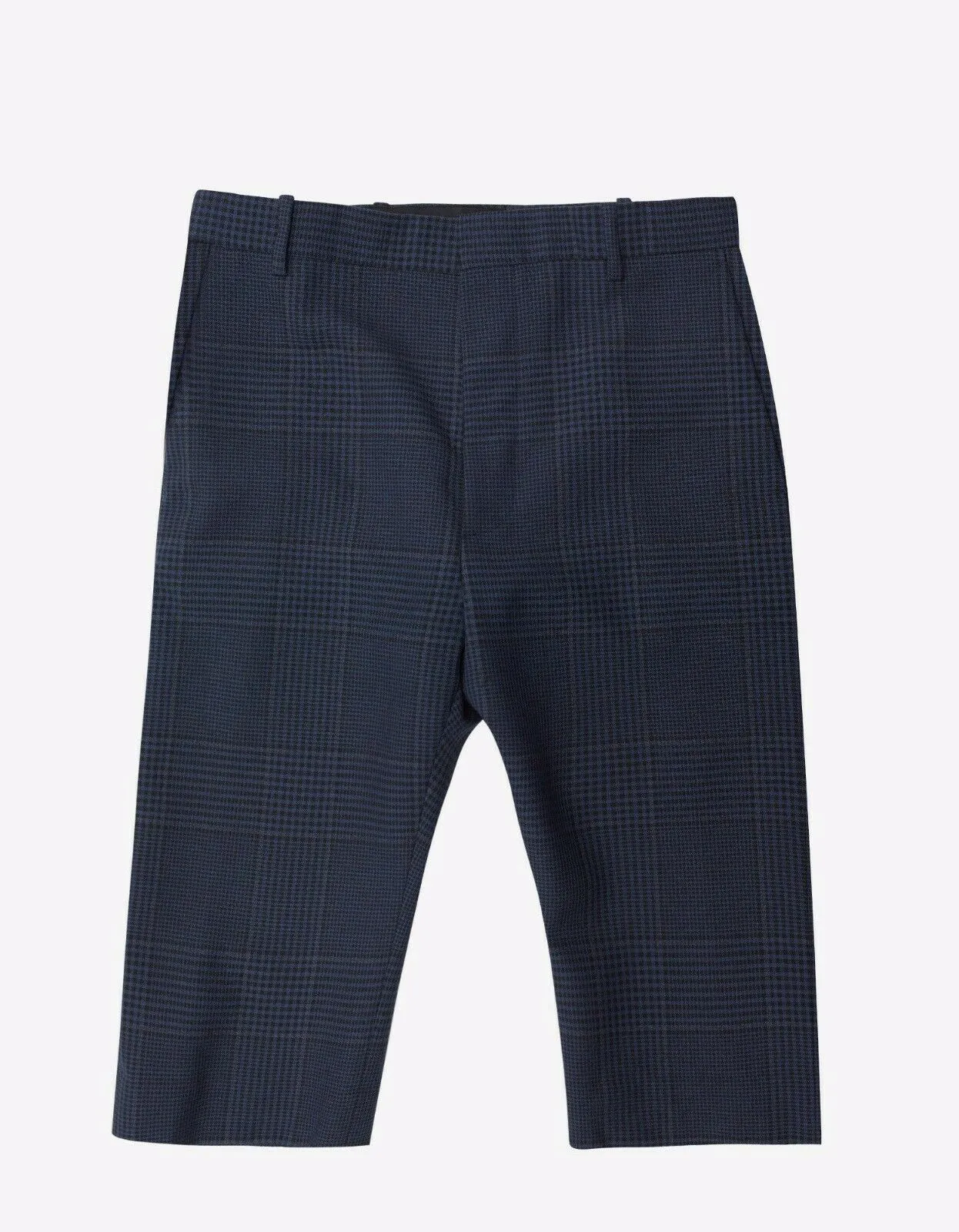 Blue Check Slim Fit Long Shorts