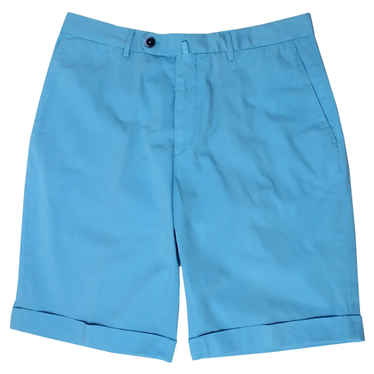 Blue Cotton Stretch Slim Chino Shorts