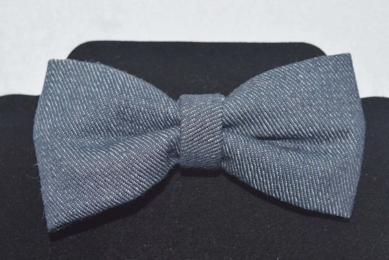 Blue Denim Bow Tie