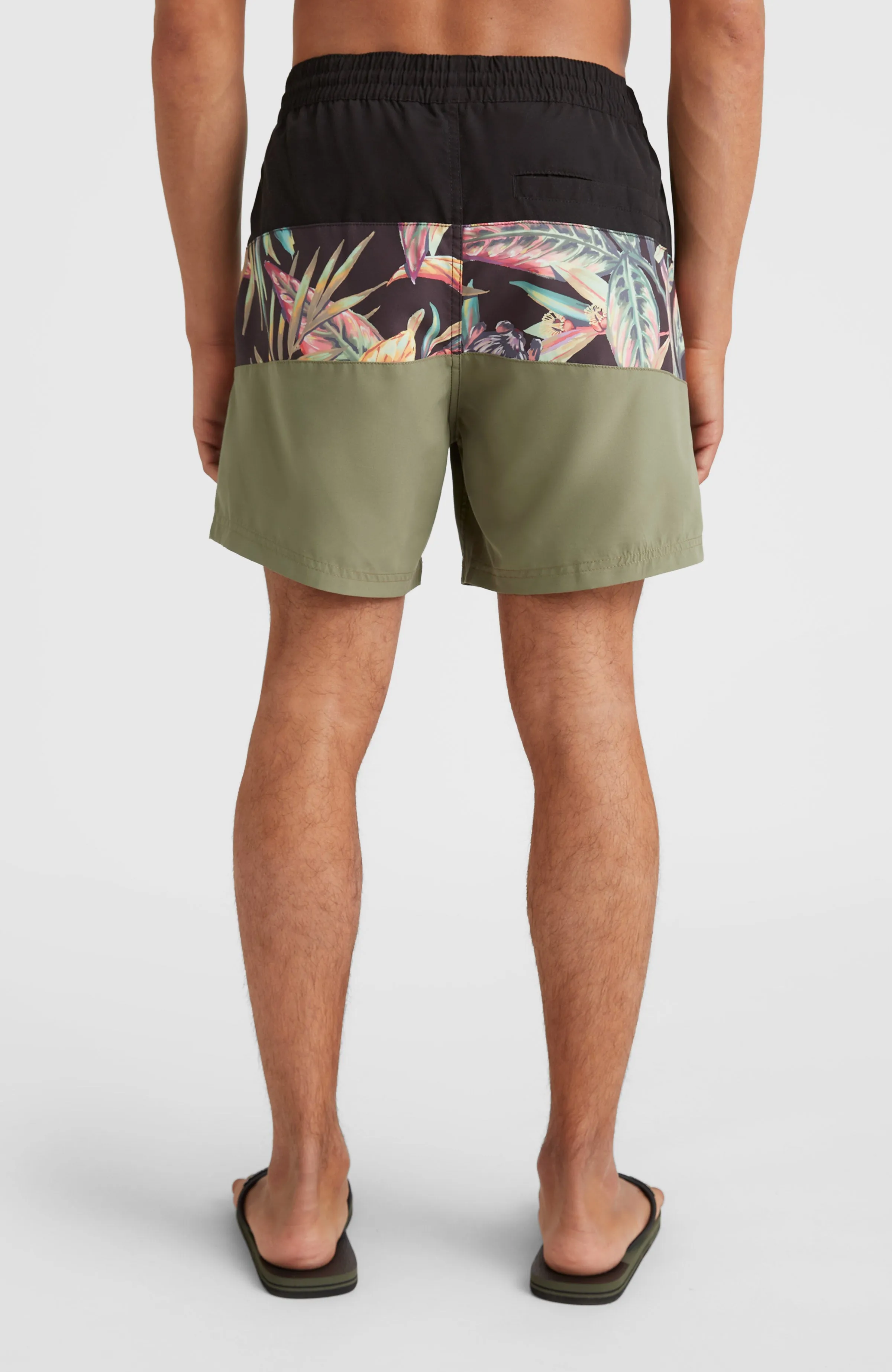 Cali Block 15'' Swim Shorts | Black Tropical Flower