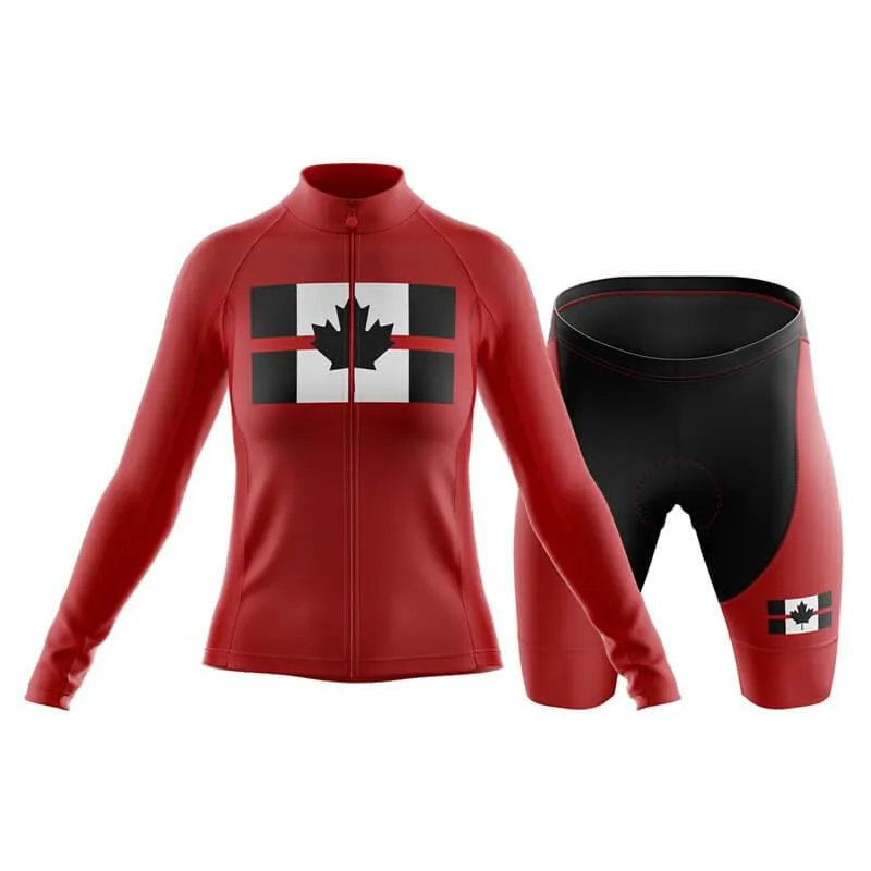 Canada Red Thin Line Club Cycling Kit (Red)