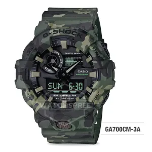 Casio G-Shock Special Color Model Khaki Camouflage Resin Band Watch GA700CM-3A GA-700CM-3A