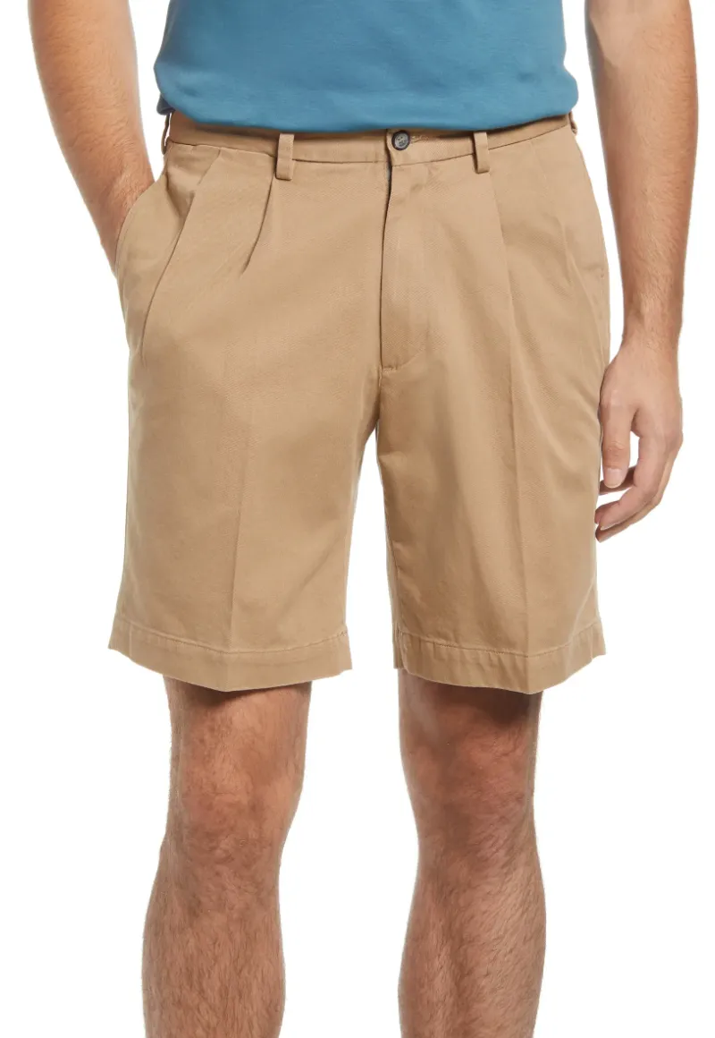 Charleston Khaki Washed Khaki Short<br>Pleated<br>Regular Rise