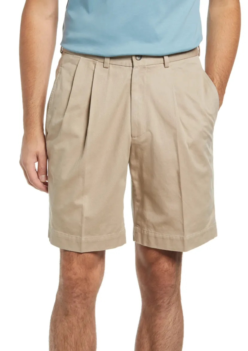 Charleston Khaki Washed Khaki Short<br>Pleated<br>Regular Rise