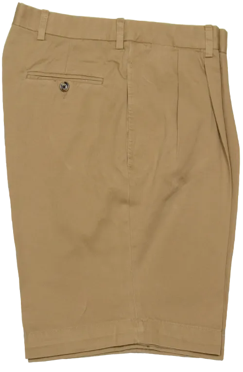 Charleston Khaki Washed Khaki Short<br>Pleated<br>Regular Rise