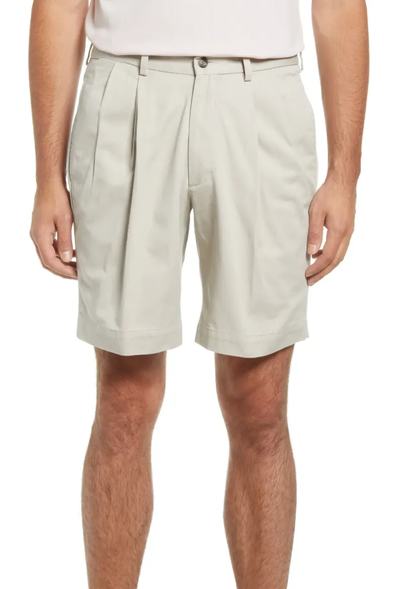 Charleston Khaki Washed Khaki Short<br>Pleated<br>Regular Rise