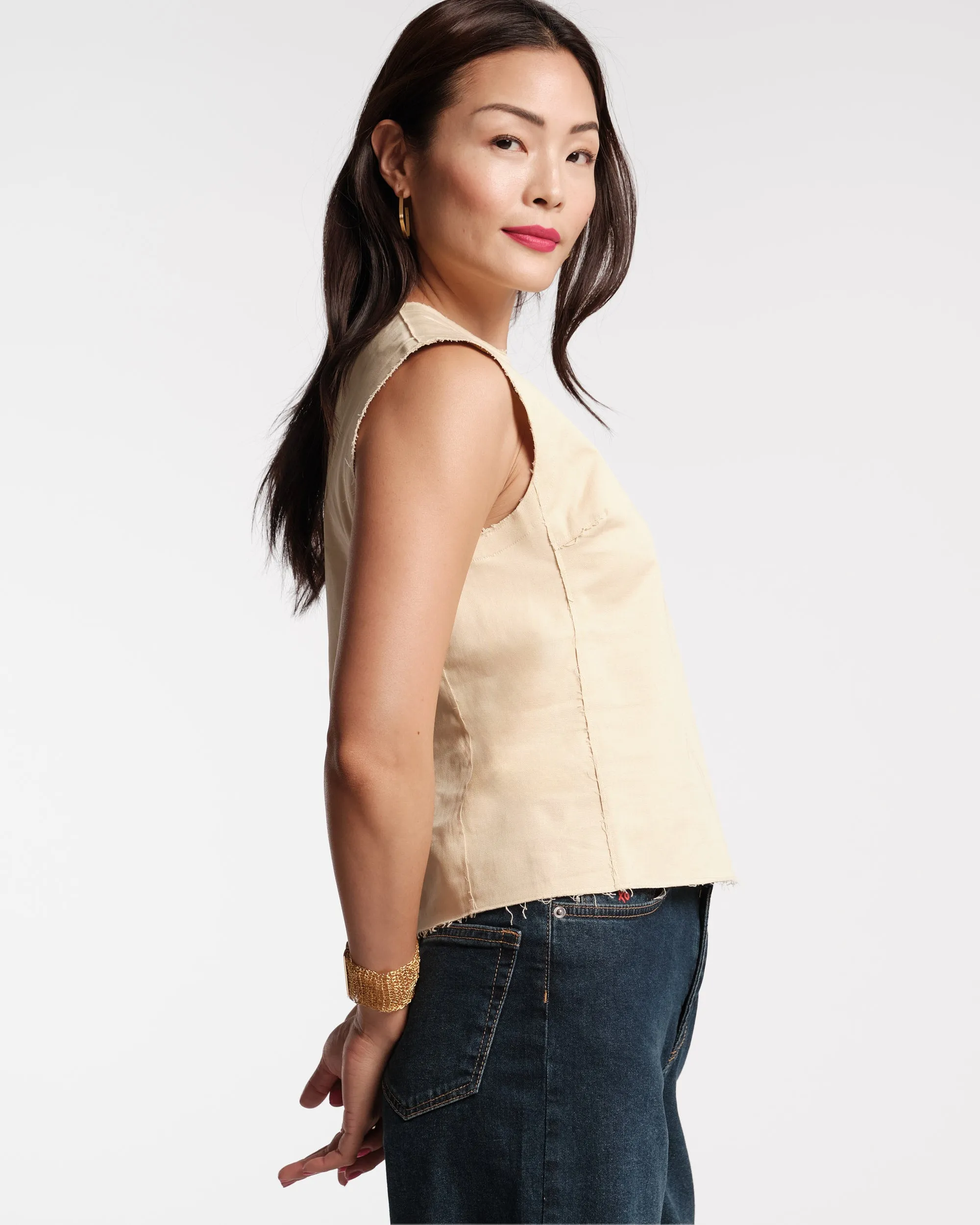 Cole Top Stretch Cotton Khaki