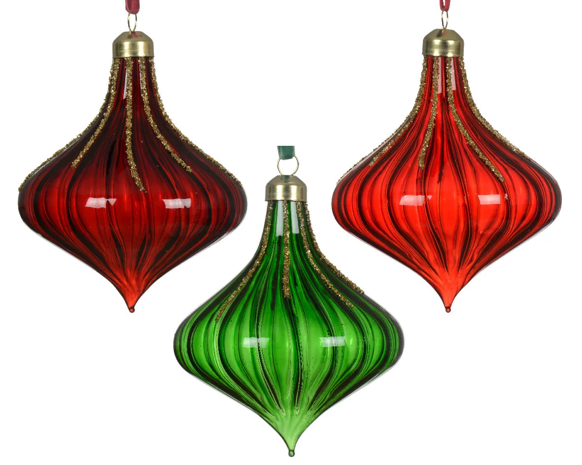 Coloured glass onion hanging decs (3 Styles)