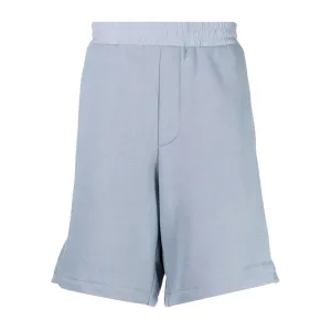 Emporio Armani Rubberised Logo Blue Sweat Shorts