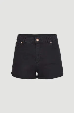 Essential Stretch Mid-Waist Shorts | Black Out