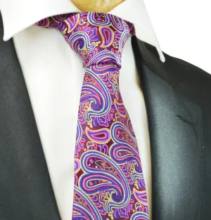 Extraordinary Viola Pink Paisley Design Tie