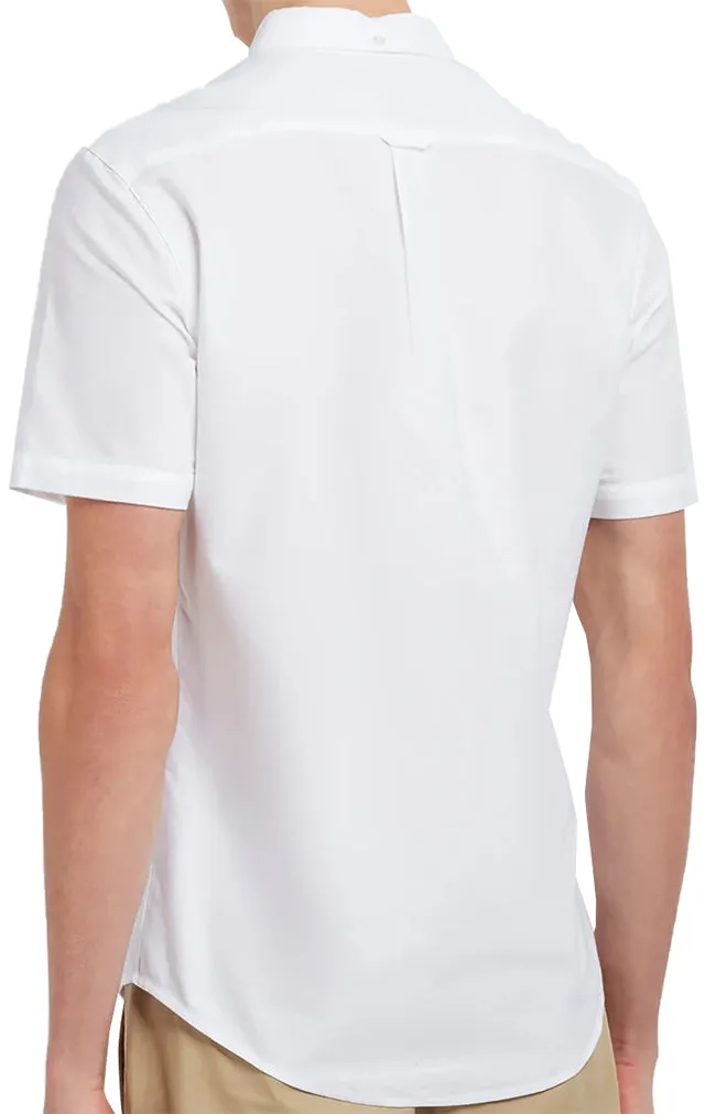 Farah Mens Brewer Slim Fit Short Sleeve Organic Cotton Shirt White