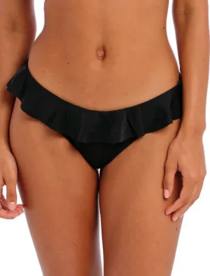 Freya Jewel Cove Italini With Frill Swim Bottom Plain Black | Plain Black Freya Bikini Briefs With Frill