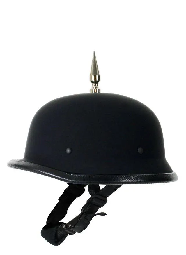 German Flat Black Novelty Helmet With 1 Spike, H502-03-DL