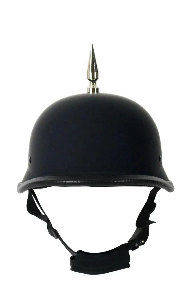 German Flat Black Novelty Helmet With 1 Spike, H502-03-DL