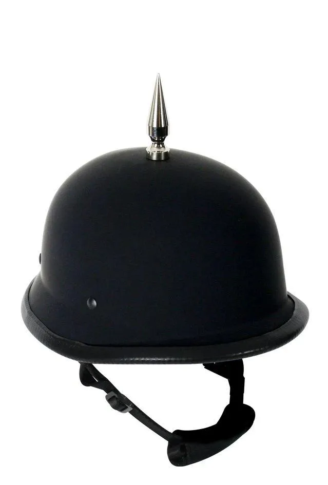 German Flat Black Novelty Helmet With 1 Spike, H502-03-DL