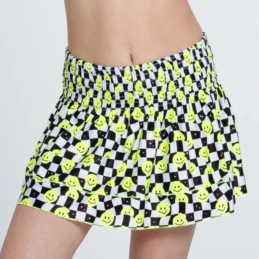 Girls' Highly Smiley Smocked Tennis Skort Black