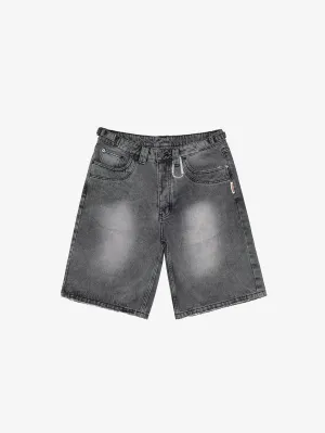 GREY WASHED DENIM JORTS "SUN"