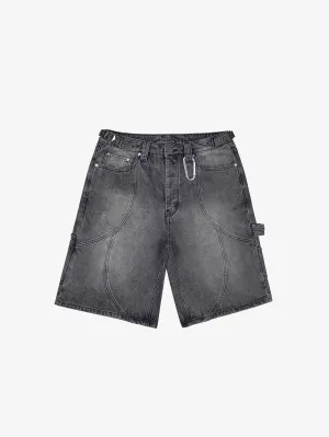 GREY WASHED DENIM JORTS "V2"