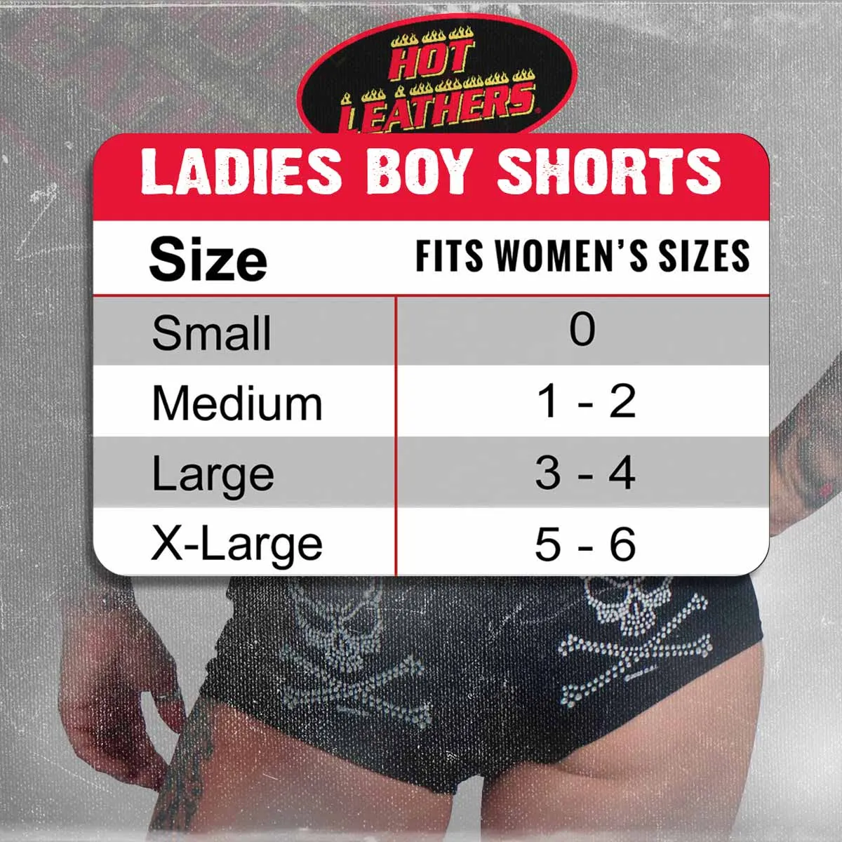 Hot Leathers Ladies Badass Boy Shorts PTB7579