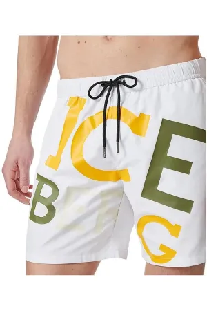 Iceberg Palms Swim Short (White) - IICE3MBM08WHI