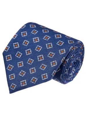 ISAIA Blue Geometric Printed Tie