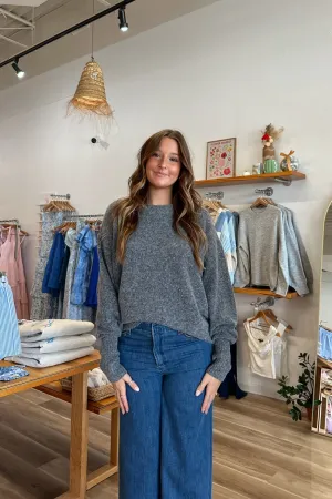 Jane Round Neck Sweater in Gray