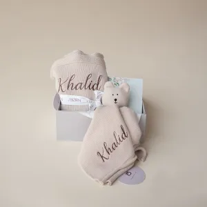 JBØRN Baby Gift Set | Knitted Blanket & Comforter