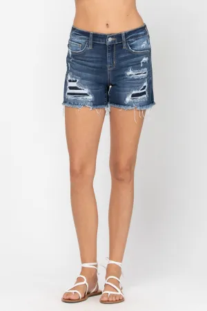 Judy Blue Patch Cut Off Shorts