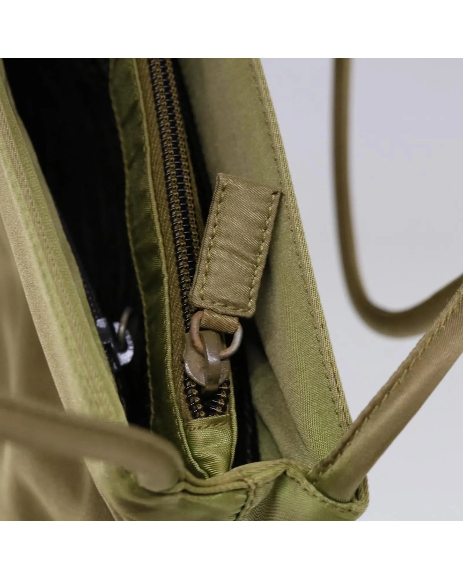 Khaki Nylon Shoulder Bag by PRADA