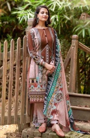 Ladies Brown Pakistani suits Karachi Dress Material