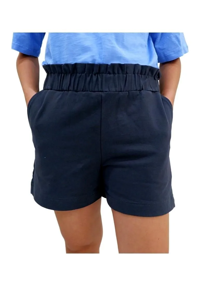 Landmark Hi-Waist Paper Bag Shorts for Girls teens - Gray