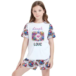 Laugh Love Kids' T-Shirt And Sports Shorts Outfit Set