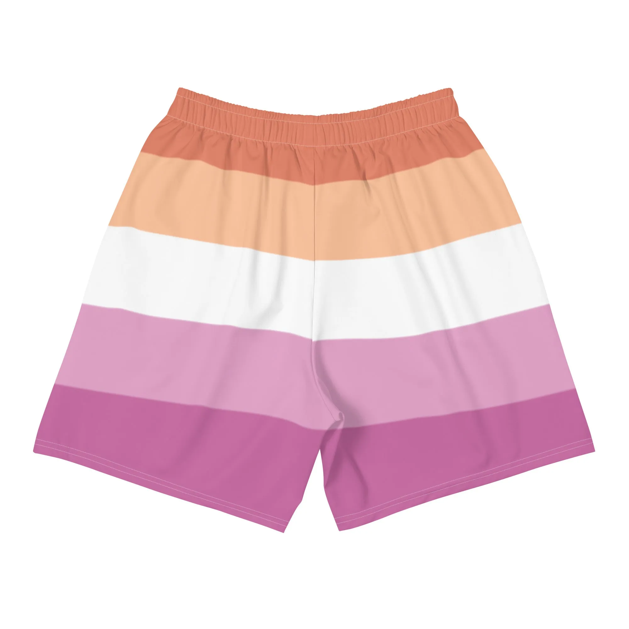 Lesbian Flag Long Athletic Shorts