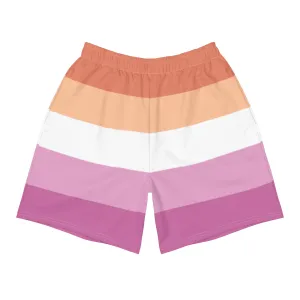 Lesbian Flag Long Athletic Shorts