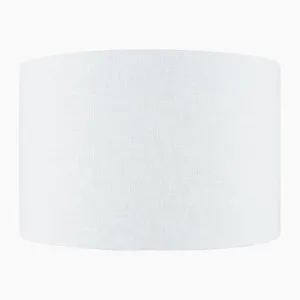 Lino 40cm White Self Lined Linen Drum Shade