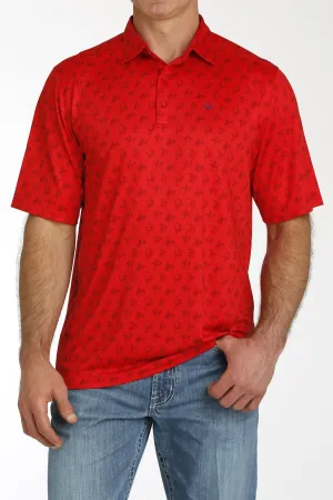 Men's Cinch Arenaflex Red Bronc Print Polo