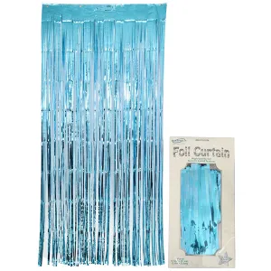 Metallic Light Blue Door Curtain