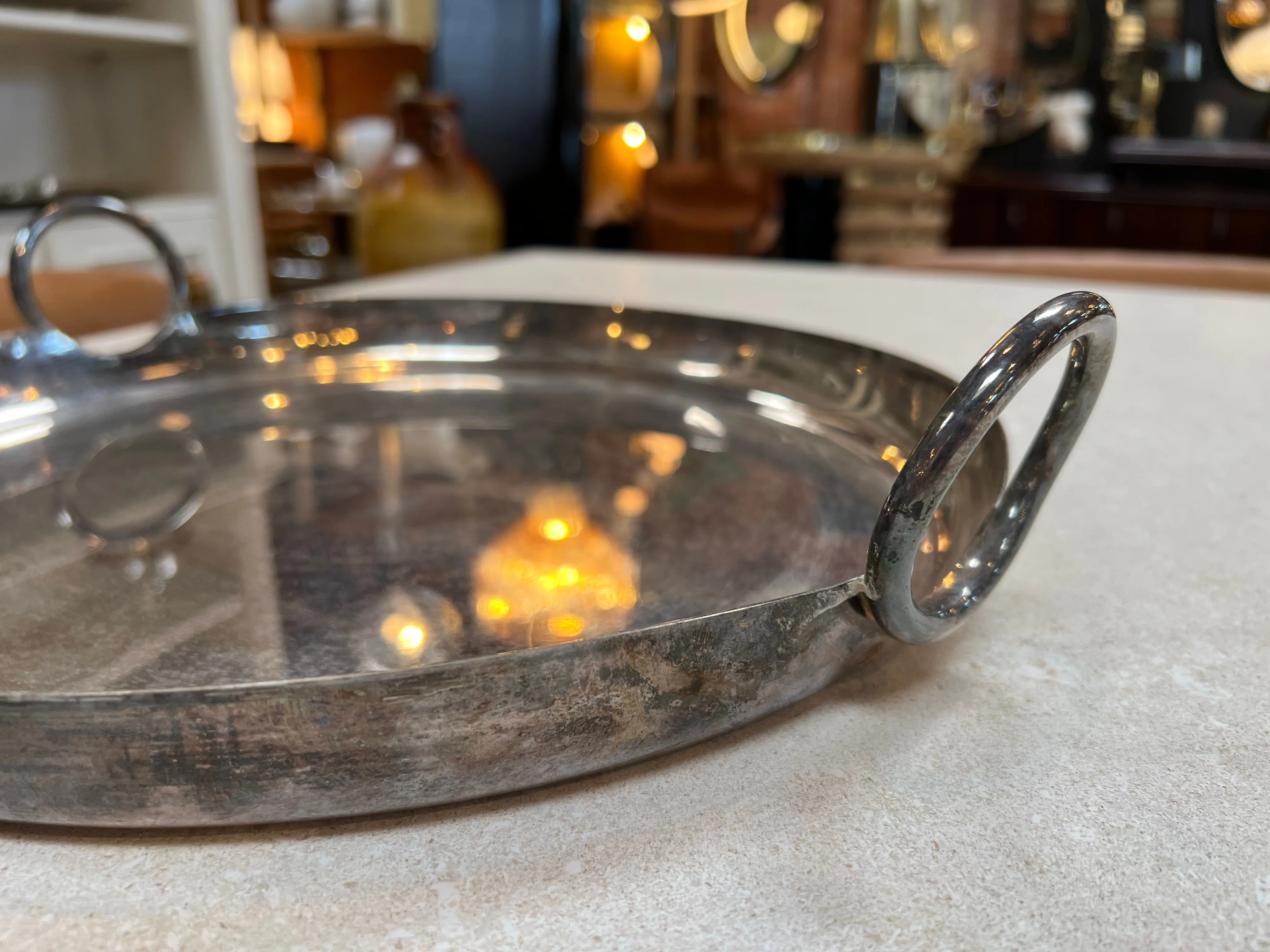 Mid Century Italian Silver Plated Round Bowl 1970s