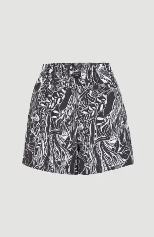 Ocean Mission Swim Shorts | White . Black Comic Seaweed