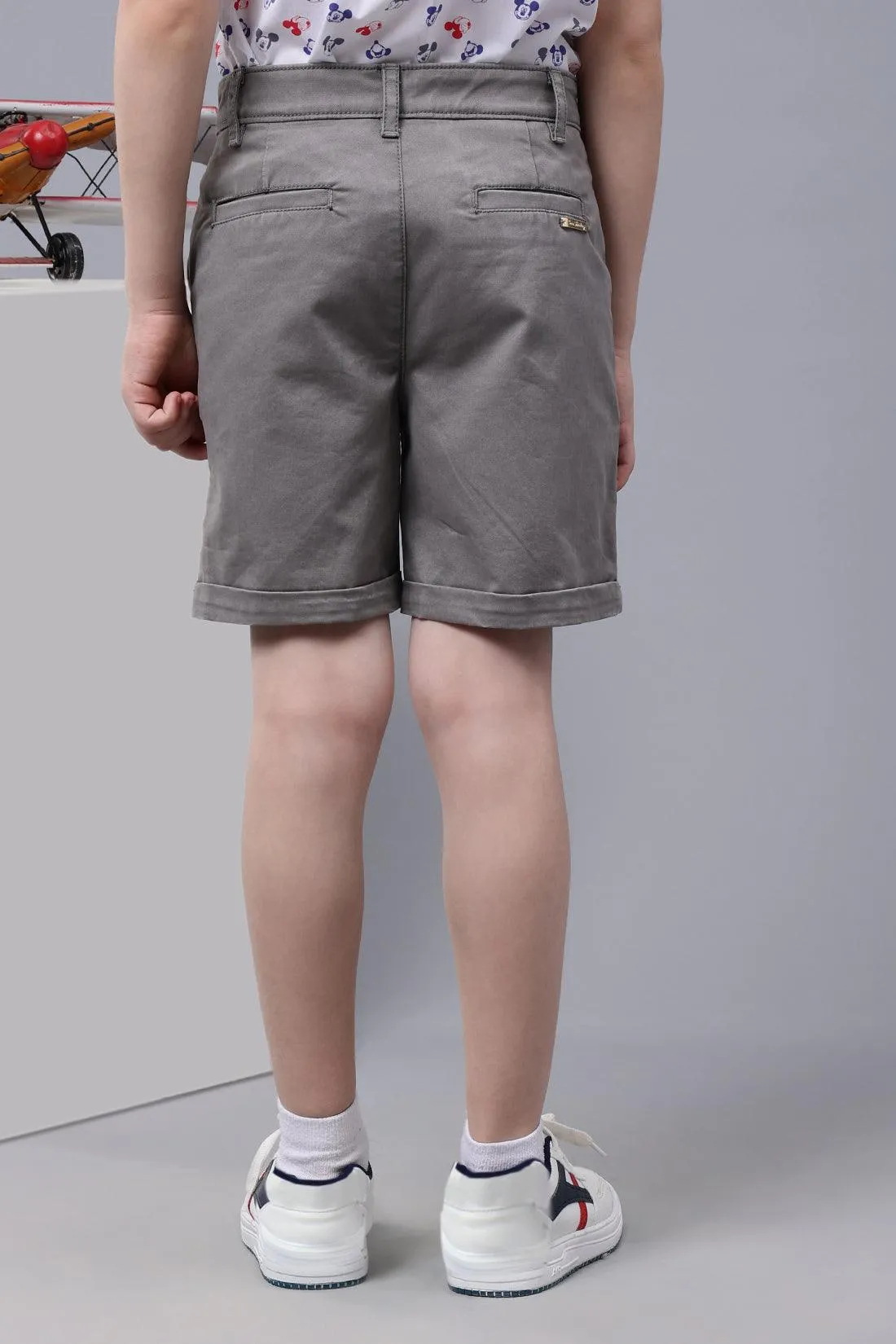 One Friday Kids Boys Grey Cotton Shorts